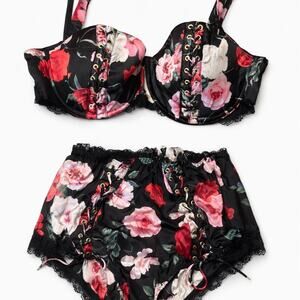 Victoria’s Secret Atelier Silk Lace Corset Set 36DDD + M NWT Luxury Collection